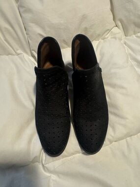 Lucky Brand  Black Perforated Slip-On Booties